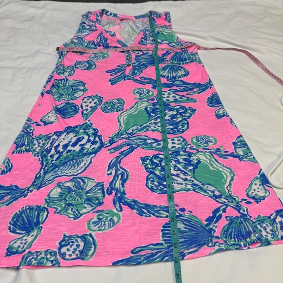 Lilly Pulitzer Essie Dress Medium Barefoot Princess Split Neck EUC - Picture 9 of 11